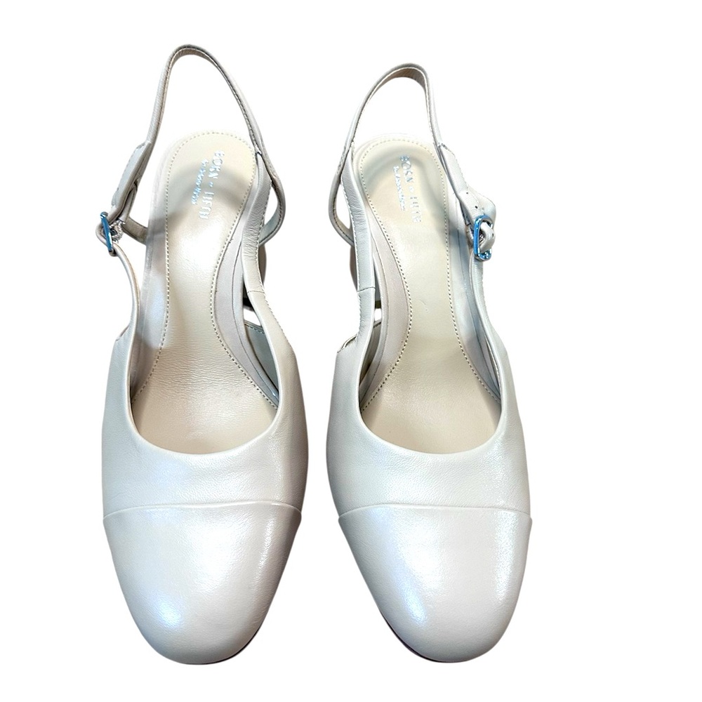 BORN ON FIFTH by ANTONIO MELANI Cream Slingback Heels with Adjustable Strap